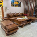 Sofa Gỗ Hương Góc L Bọc Da Hàn Quốc Hiện Đại GH45
