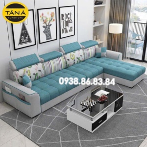 Sofa Vải T85 Góc Chữ L Cho Phòng Khách Hiện Đại