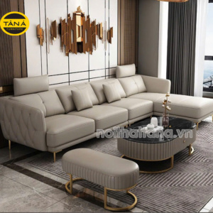 Sofa Góc Chữ L Bọc Da Hàn Quốc Hiện Đại N177 Tay Mỏng