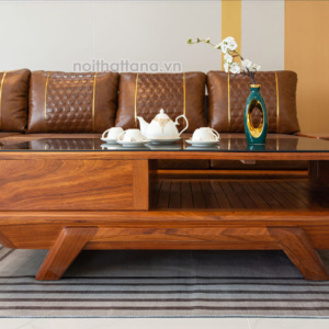 Sofa Gỗ Hương Góc L Bọc Da Cao Cấp TA-GH41