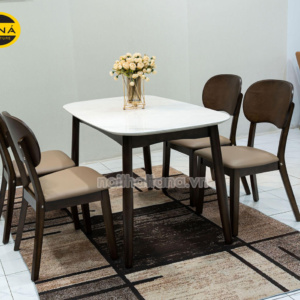 Bộ Bàn Ăn Mặt Đá 4 Ghế Nhỏ Gọn BA-A09