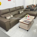 Sofa Da Hàn Quốc Góc L Cho Phòng Khách Hiện Đại DA23