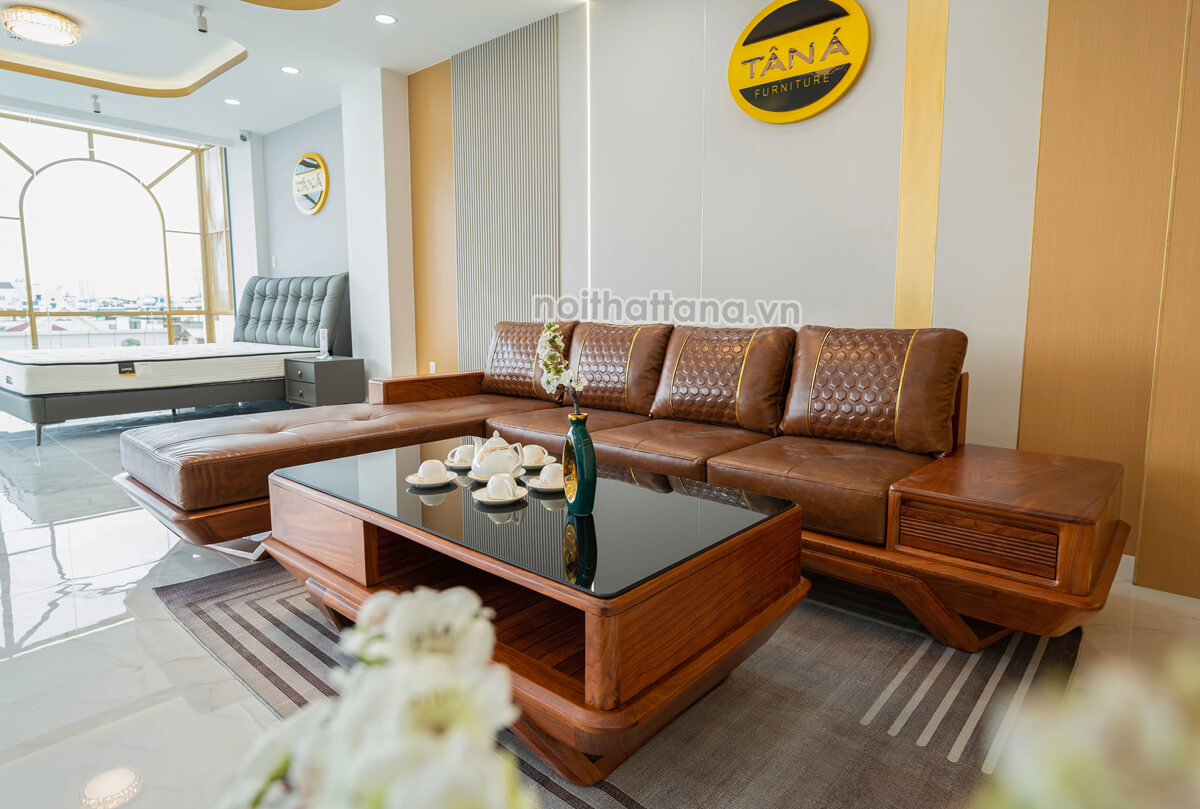 Sofa Gỗ Hương Góc L Bọc Da Cao Cấp TA-GH41 Sofa Gỗ Hương Góc L Bọc Da Cao Cấp TA-GH41