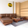 Sofa Gỗ Hương Góc L Bọc Da Cao Cấp TA-GH41