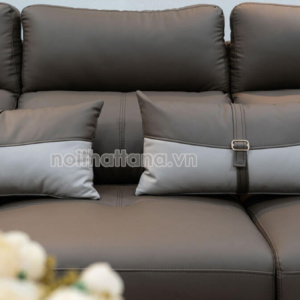 Sofa Da Hàn Quốc Góc L Cho Phòng Khách Hiện Đại DA23