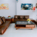 Sofa Băng Gỗ Hương Bọc Da Hàn Quốc Hiện Đại TA-GH35