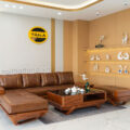 Sofa Gỗ Hương Góc L Bọc Da Cao Cấp TA-GH41