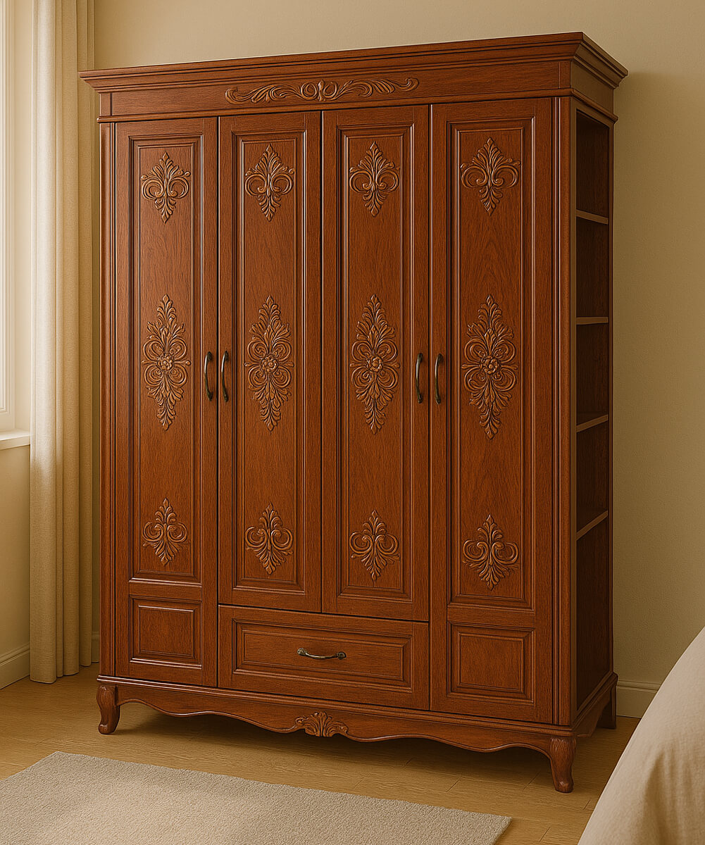 Tủ Quần Áo 4 cánh Gỗ Đỏ hiện đại giá rẻ đẹp chất lượng