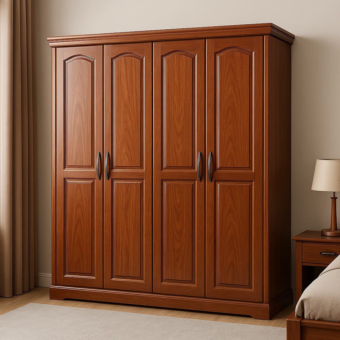 Đặc điểm nổi bật của tủ quần áo gỗ xoan đào màu nâu đỏ