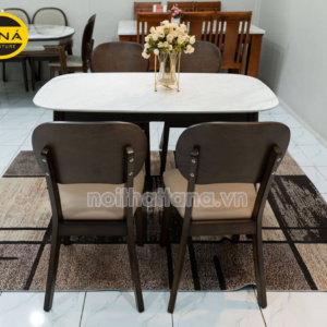 Bộ Bàn Ăn Mặt Đá 4 Ghế Nhỏ Gọn BA-A09