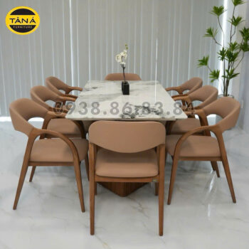 Bộ Bàn Ăn Mặt Đá Tự Nhiên Gỗ Sồi Hiện Đại BA-AK5126A
