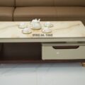 Bàn trà Sofa Góc Chữ L Gỗ Mun Bọc Da Bò Thật AT-H46 – Nội Thất Hiện Đại