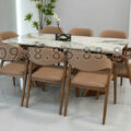 Bộ Bàn Ăn Mặt Đá 6 Ghế Gỗ Sồi Hiện Đại BA-AK5126A
