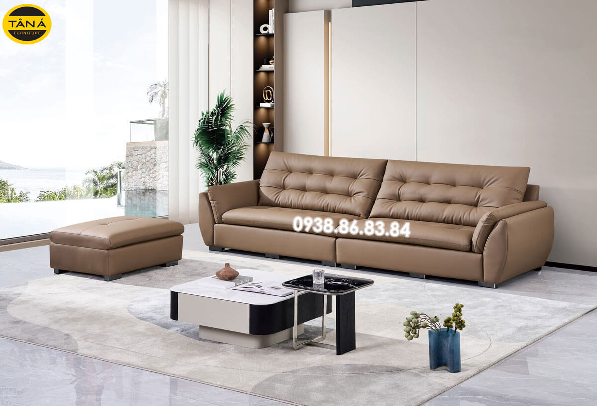 Sofa Băng Da Sinh Thái AT-6063 Phong Cách Tinh Tế Cho Phòng Khách Sang Trọng