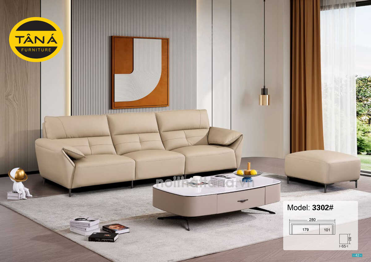Sofa Băng Da Cao Cấp Nhập Khẩu TP-3302B Nhỏ Gọn Phong Cách Italia