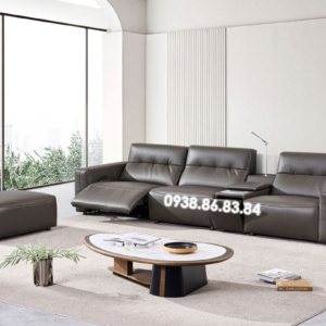 Sofa Băng Da Sinh Thái Nhập Khẩu AT-5028 Có Ghế Chỉnh Điện Hiện Đại
