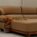 Sofa Góc L AT-H46 Gỗ Mun Cao Cấp Bọc Da Bò – Thiết Kế Hiện Đại Châu Âu