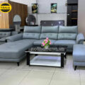 Sofa Da Hàn Quốc Góc L Cho Phòng Khách Hiện Đại N181