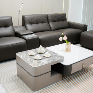 Sofa Băng Da Sinh Thái Nhập Khẩu AT-5028 Có Ghế Chỉnh Điện Hiện Đại
