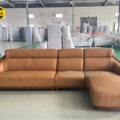 Ghế Sofa Gỗ Mun Bọc Da Bò AT-H43 Góc L Hiện Đại Nhập Khẩu