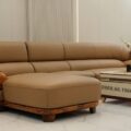 Sofa Da Bò Góc L Khung Gỗ Mun AT-H46 – Thiết Kế Hiện Đại Sang Trọng