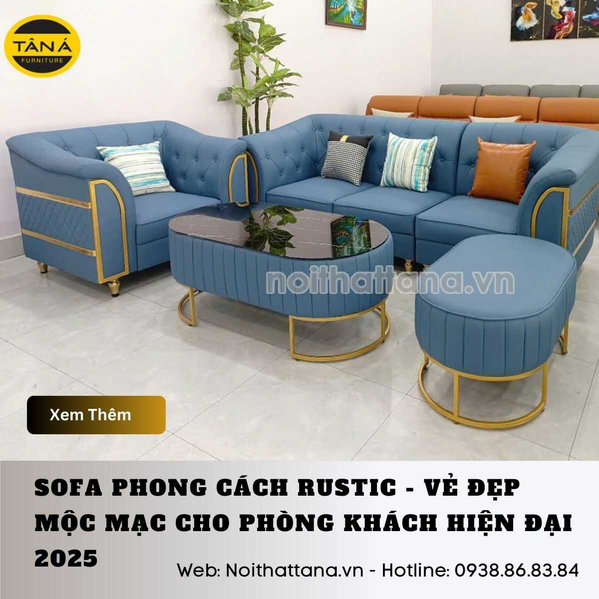 Sofa phong cách Rustic - Vẻ đẹp mộc mạc cho phòng khách hiện đại 2025
