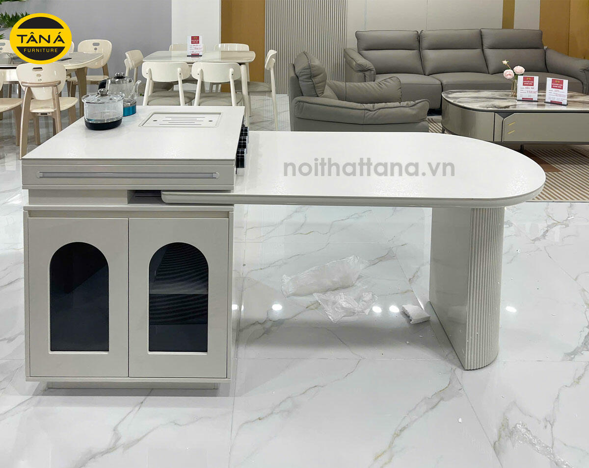 Bàn Đảo Bếp thông minh Kết Hợp Bàn Ăn Mặt Đá Ceramic Hiện Đại HB41-3