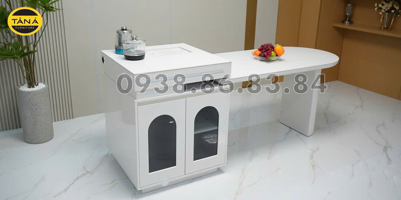 Bàn Đảo Bếp Kết Hợp Bàn Ăn Mặt Đá Ceramic Hiện Đại thông minh HB41-3