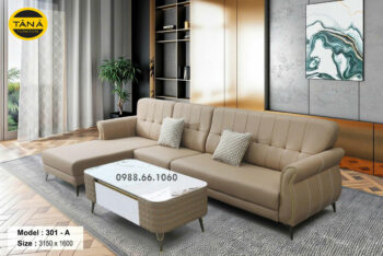 Ghế Sofa Da Chống Trầy Góc Chữ L Hiện Đại AB-301-A