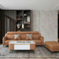 Sofa Băng Da Chống Trầy Hiện Đại AB-309-D Cho Chung Cư, Phòng Khách Nhỏ
