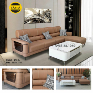 Sofa Da Chống Trầy AB-213A Góc Chữ L Hiện Đại Cho Phòng Khách
