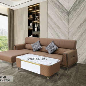Sofa Da Góc L Hiện Đại Chống Trầy Cao Cấp AB-306-B