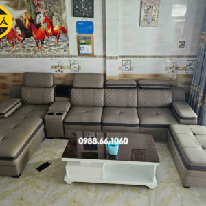 sofa da góc L hiện đại n38