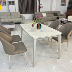 Bàn Ăn Mặt Đá Nhân Tạo 6 ghế BA-CZ-5 - Hoàn Hảo Cho Không Gian Bếp