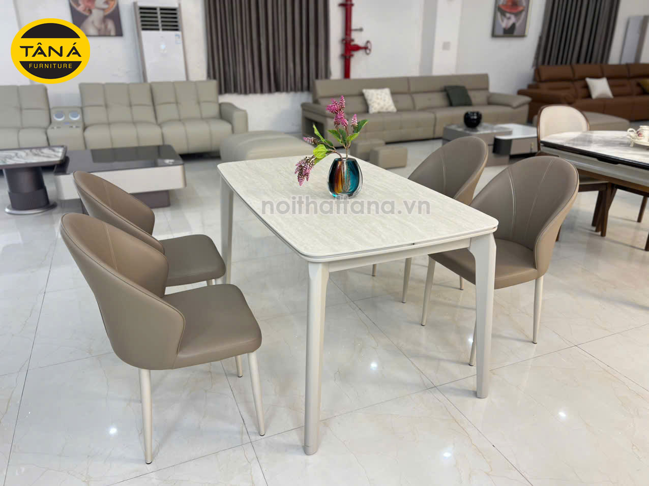 Bàn Ăn Mặt Đá Nhân Tạo 6 ghế BA-CZ-5 - Hoàn Hảo Cho Không Gian Bếp