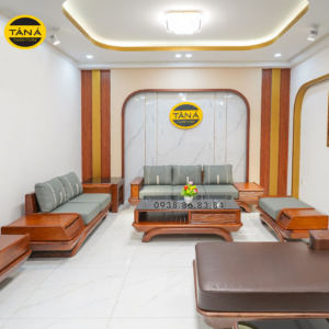 Sofa Băng Gỗ Hương Bọc Da Hàn Quốc Hiện Đại GH63