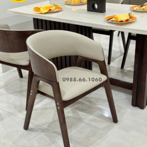 Bộ Bàn Ăn Mặt Đá Tự Nhiên 1,6m + 6 Ghế Bọc Da Cao Cấp BA-F8-01