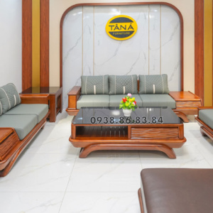 Sofa Băng Gỗ Hương Bọc Da Hàn Quốc Hiện Đại GH63