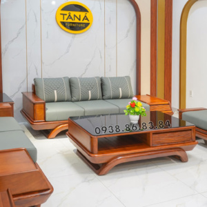 Sofa Băng Gỗ Hương Bọc Da Hàn Quốc Hiện Đại GH63