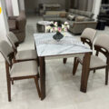Bộ Bàn Ăn Gỗ Sồi Mặt Đá Nhân Tạo 4 Ghế Nhập Khẩu BA-F55-01