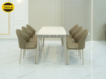 Bàn Ăn Mặt Đá Nhân Tạo 6 ghế BA-CZ-5 - Hoàn Hảo Cho Không Gian Bếp