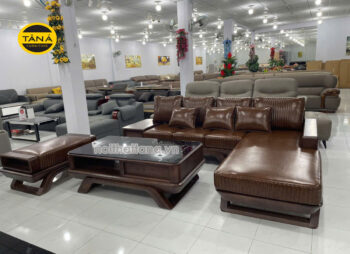 sofa gỗ bọc da ta-gs81