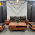Sofa Băng Gỗ Hương Da Hàn Quốc Sang, Hiện Đại GH61