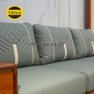 Sofa Băng Gỗ Hương Bọc Da Hàn Quốc Hiện Đại GH63