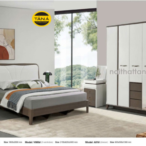 Combo Giường Tủ Hiện Đại Gỗ Chống Ẩm AT-V805