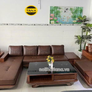 sofa góc l gỗ sồi ta-gs85