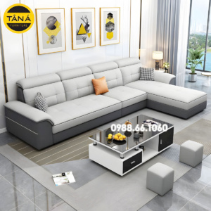 Sofa Góc L Bọc Da Hàn Quốc N184 Phong Cách Hiện Đại