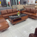 sofa gỗ hương bọc da nhập khẩu ta-gh86