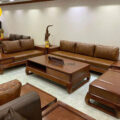 Sofa Băng Gỗ Hương Bọc Da Cao Cấp Nhập Khẩu TA-GH89