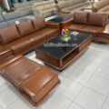sofa gỗ hương bọc da nhập khẩu ta-gh86